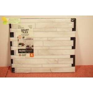 Smart Tiles Milano Massa 4pk Peel and Stick 3D Backsplash: Vinyl Tile Sticker